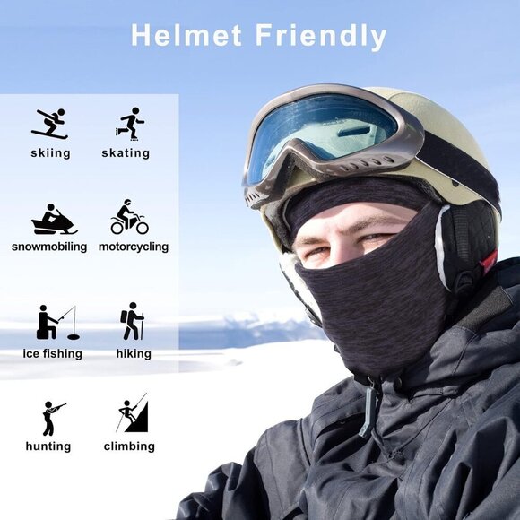 Balaclava Ski Face Mask, Cold Weather Windproof Hooded Scarf Hat(men&women) - Picture 5 of 7